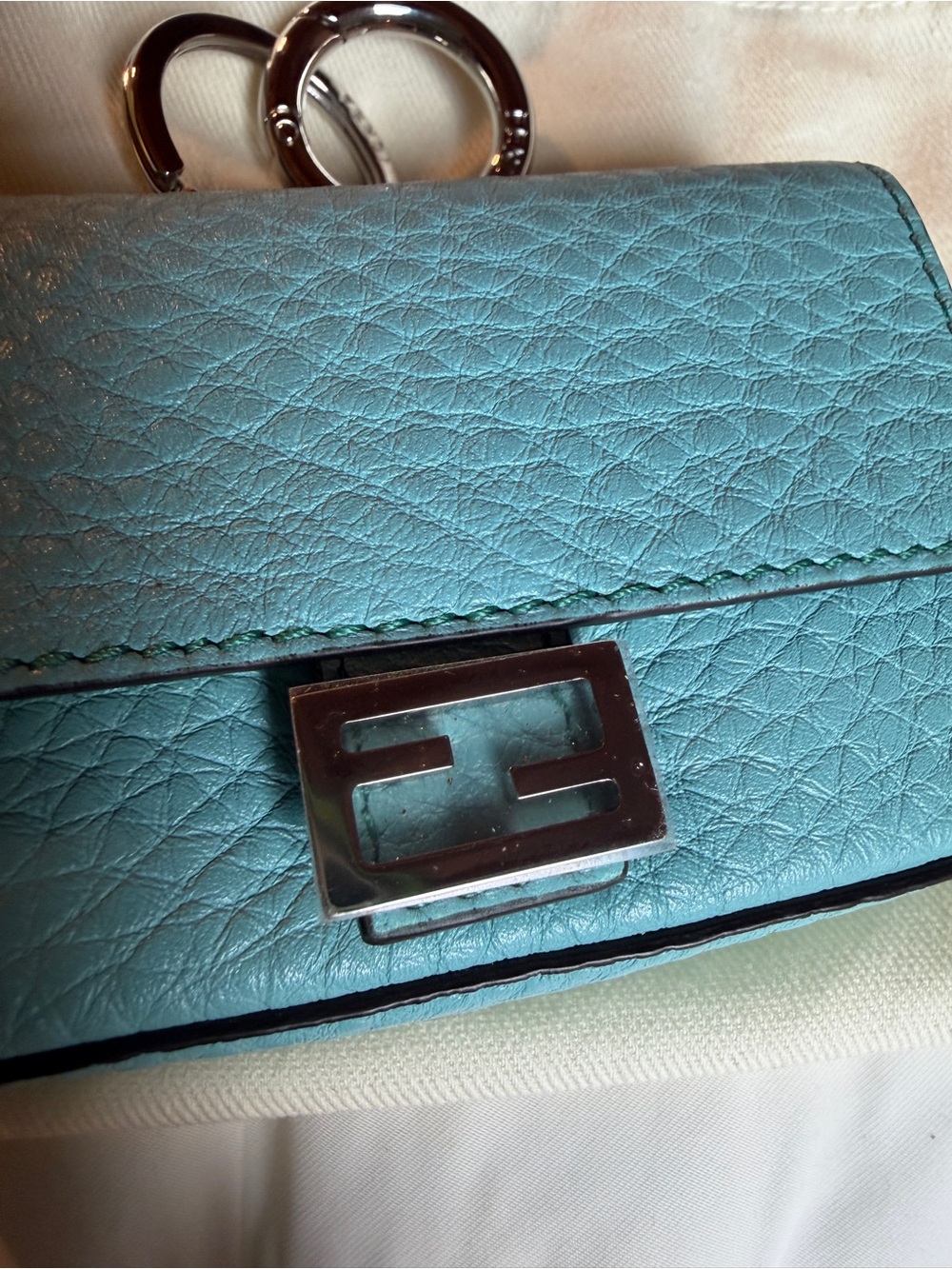 Authentic Fendi Micro Baguette Card/ Key Holder Charm - Picture 2 of 11
